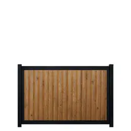 Perimtec Steel Frame with Vintage Pine Designer Metal infill, vertical orientation, 4 ft high × 6 ft wide example