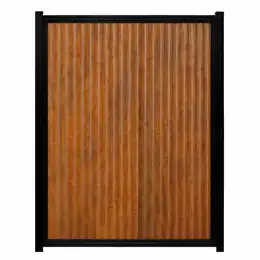 Perimtec Steel Frame with Corten Rust Designer Metal infill, vertical orientation, 8 ft high × 6 ft wide example