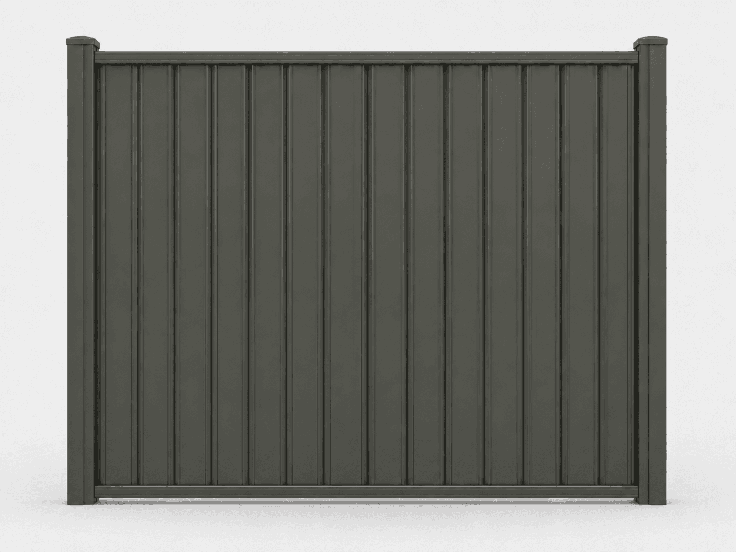 Single Color steel privacy fence color card for Woodland Gray.